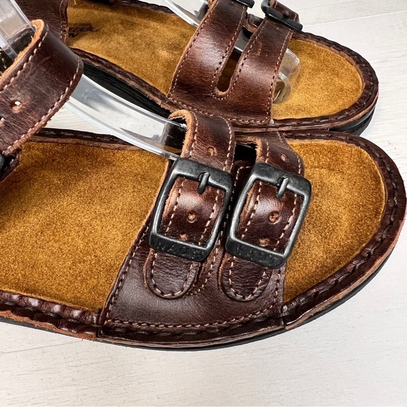 NAOT Brown Leather Buckle Ankle Strap Sandals - Picture 5 of 11